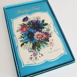 Vintage Unused Bridge Pad - Robert Laessig Florals Notepad Score Card NIB